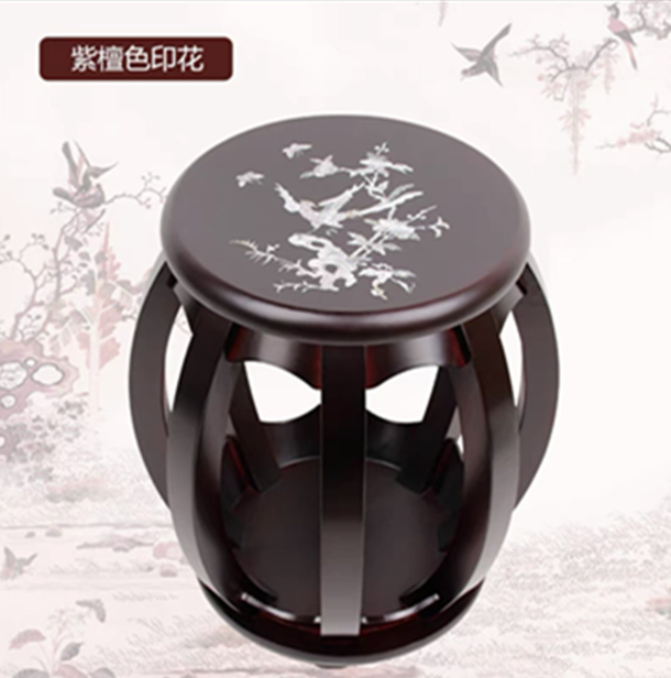 Hotly recommended guzheng round stool (color: rosewood print) (size: height 43CM*board 30CM)
