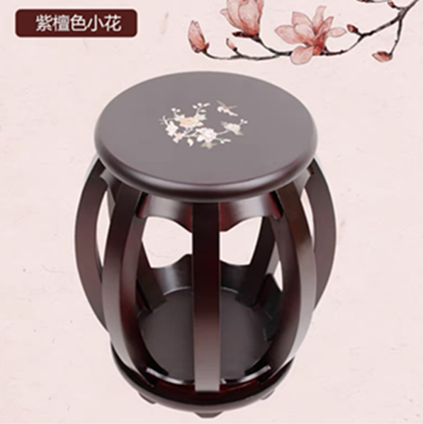 Hot-recommended guzheng round stool (color: red sandalwood flower) (size: height 43CM*board 30CM)