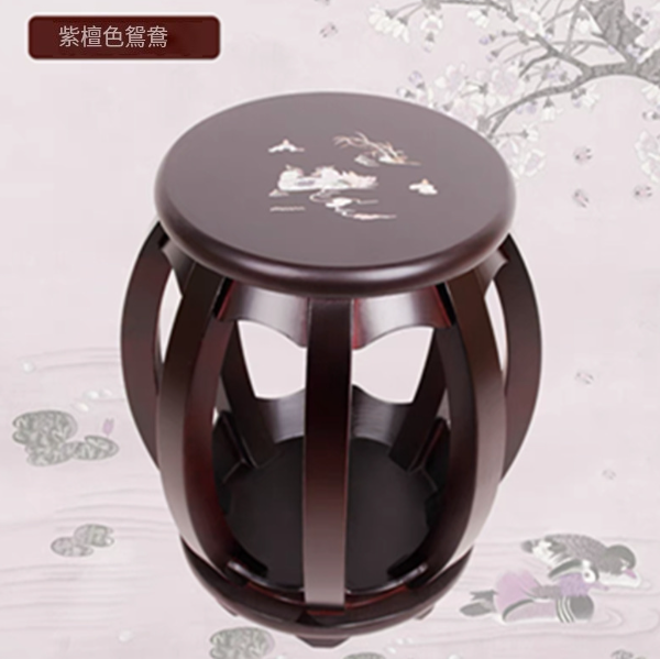 Hotly recommended guzheng round stool (color: rosewood mandarin duck) (size: height 43CM * board surface 30CM)
