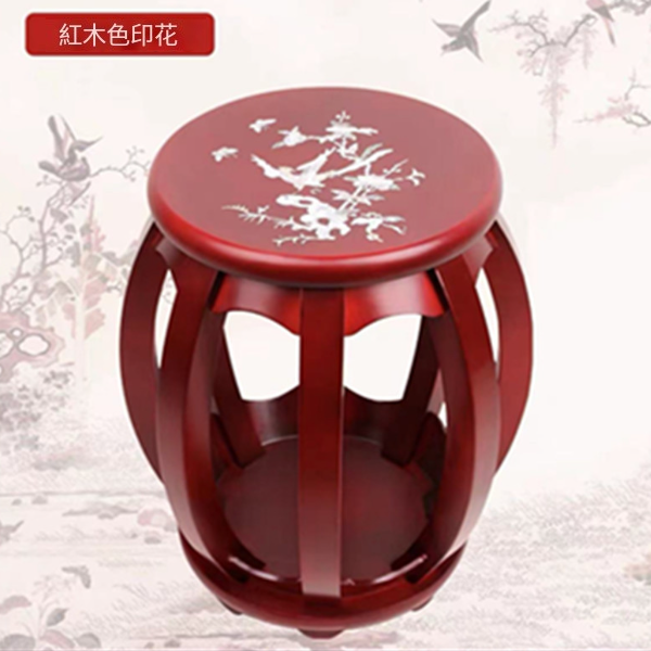 Hotly recommended guzheng round stool (color: mahogany print) (size: height 43CM*board 30CM)