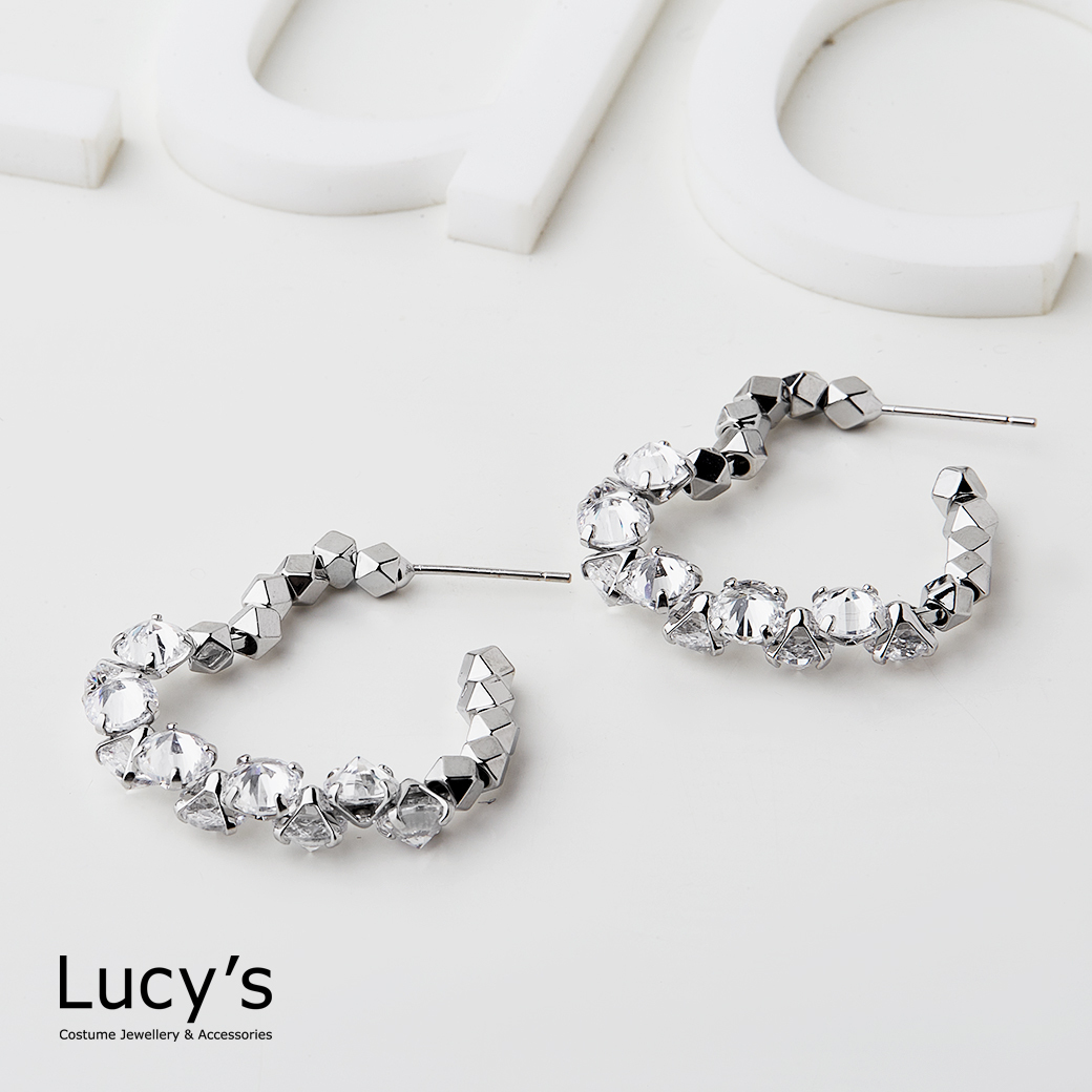 璀璨心拼接 耳環 (二色) (119687/119688)