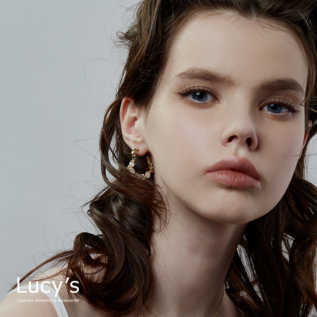 璀璨心拼接 耳環 (二色) (119687/119688)