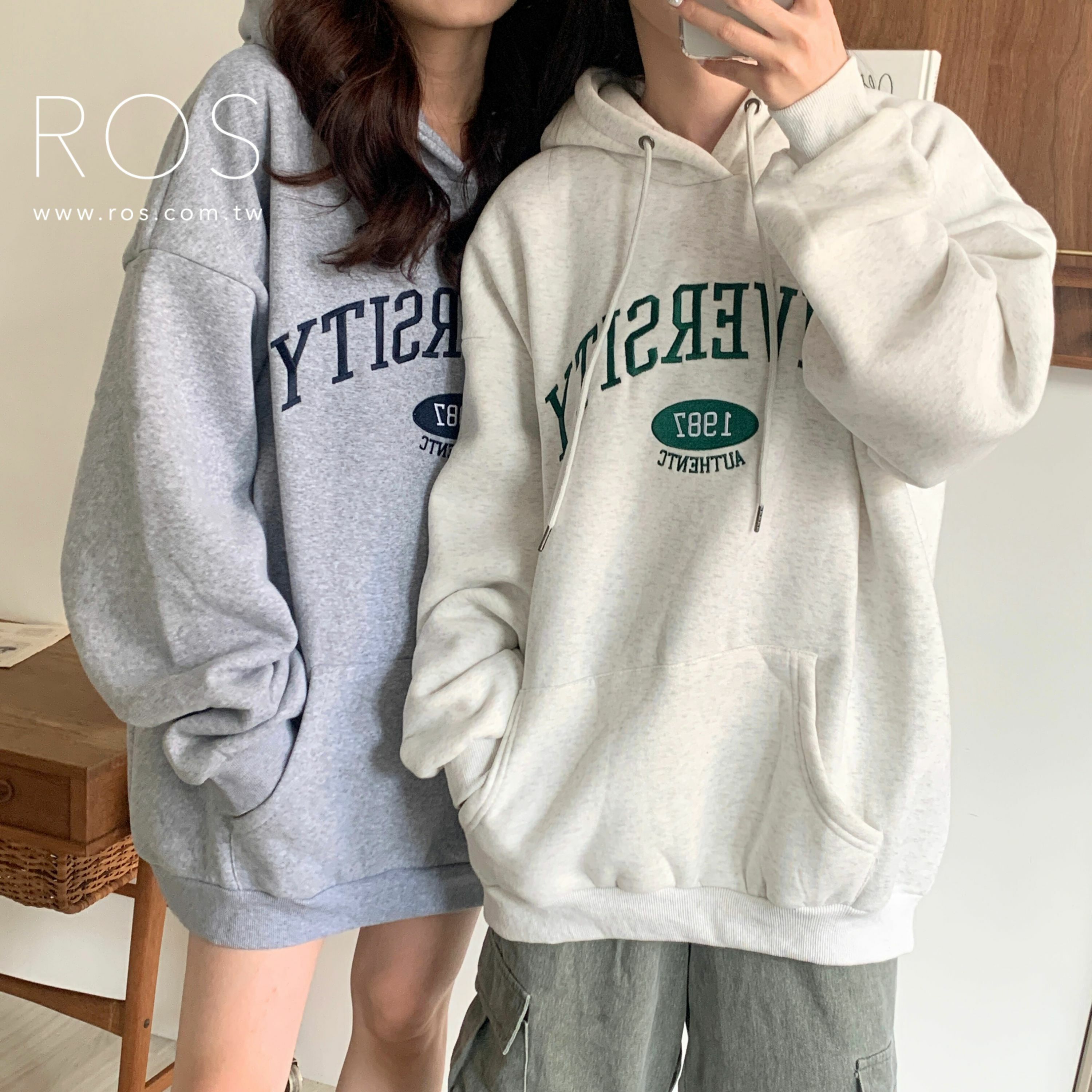 University刺繡帽T(3colors)