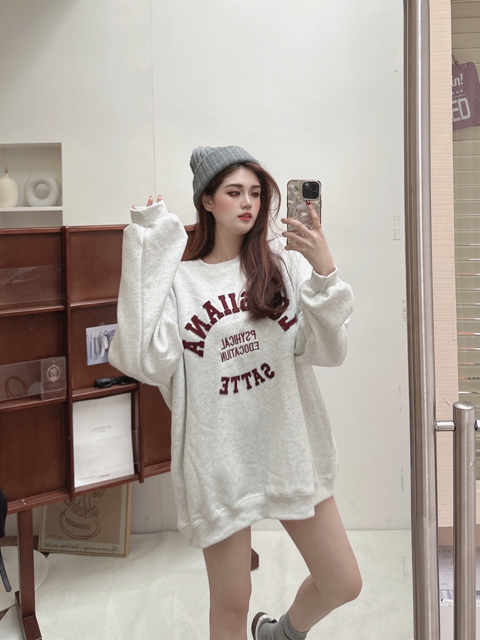 立體美式字母大學T/二色