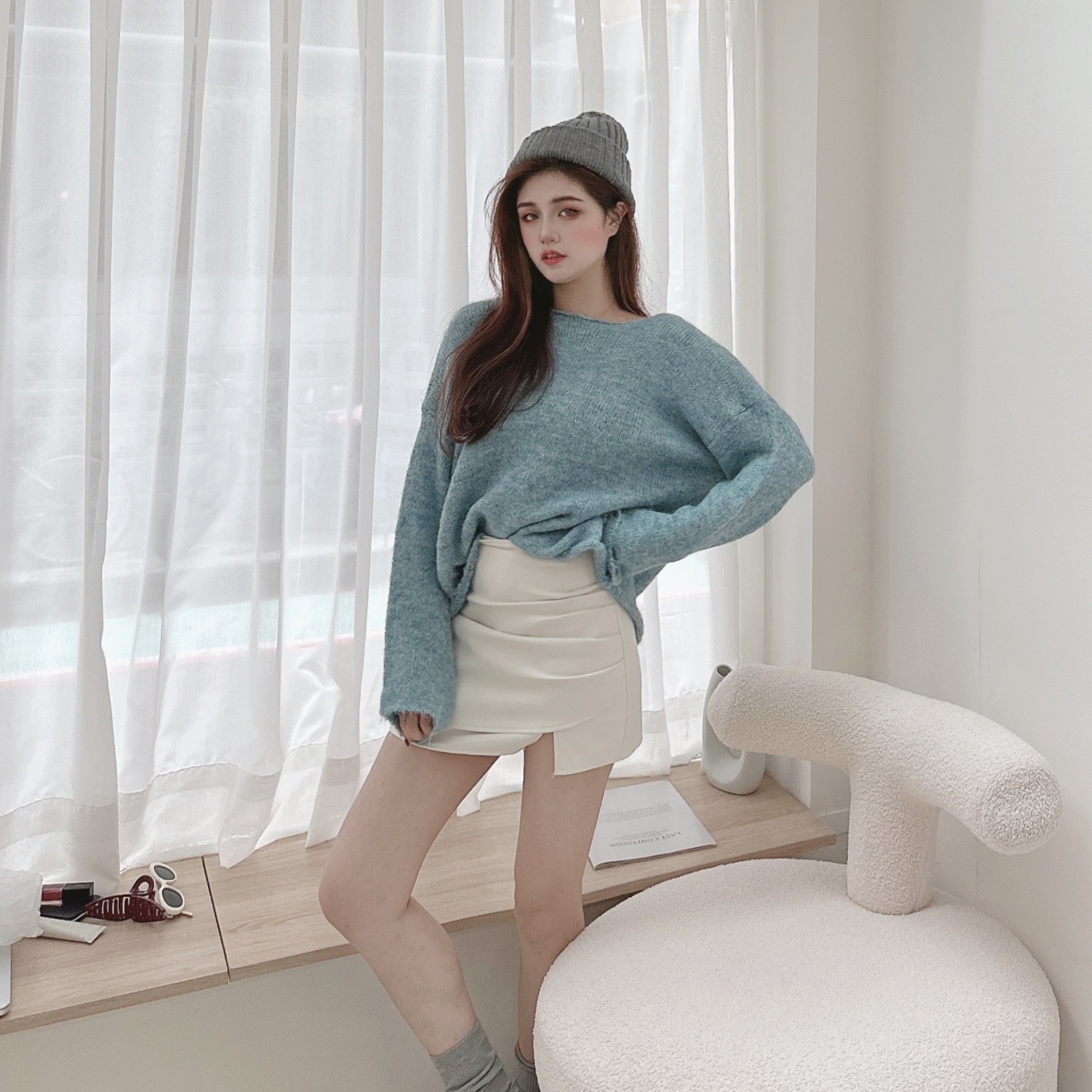 慵懶暖呼呼羊毛針織毛衣/三色