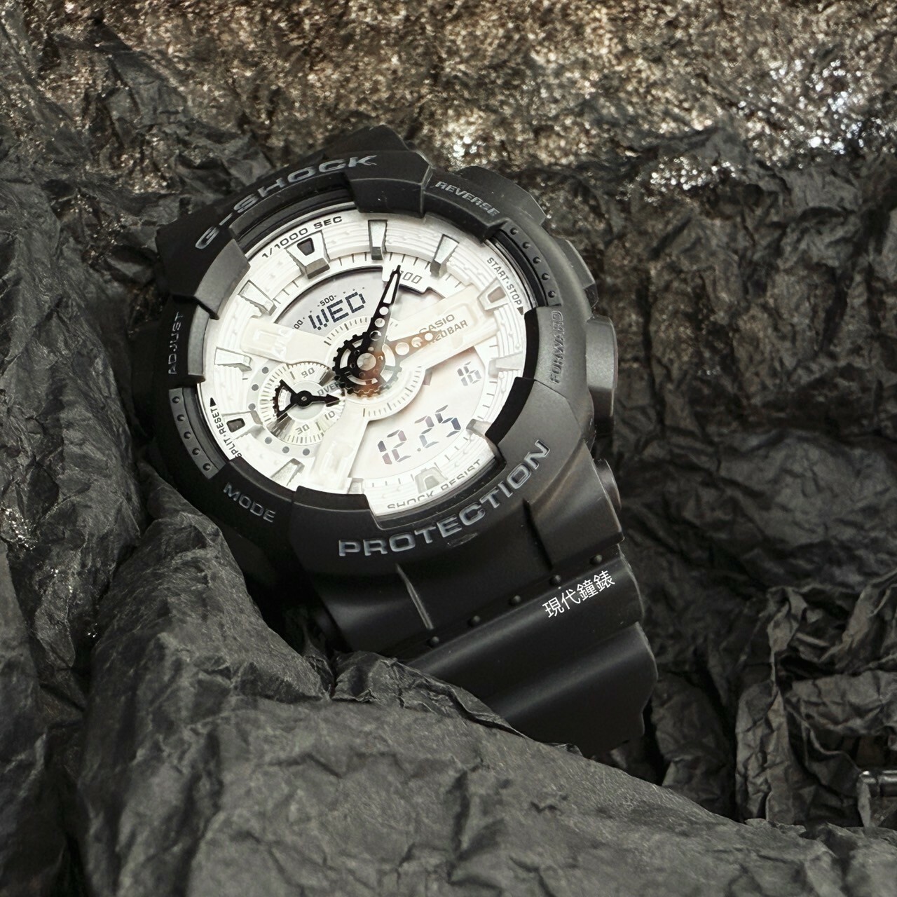 【G-SHOCK】黑白經典雙顯電子錶GA-110WD-1A 51.2mm 現代鐘錶