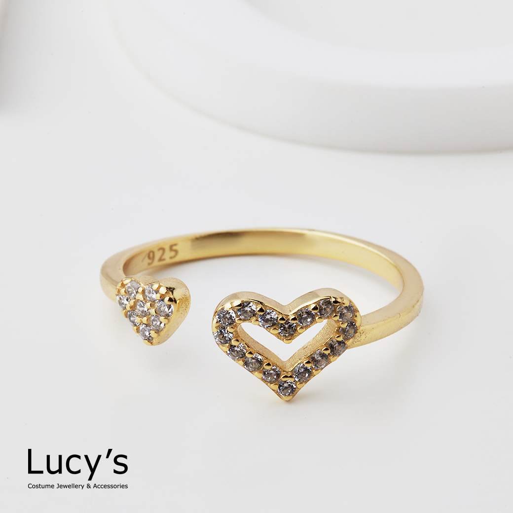 925純銀 閃亮心相映 開口戒 (三色) (120204/120205/120206)