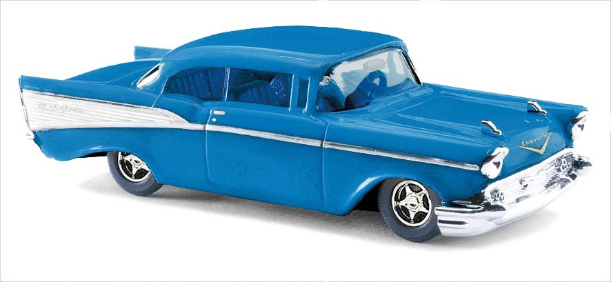 Busch 45025 HO規 Chevrolet Bel Air '57 經典藍色雪佛蘭