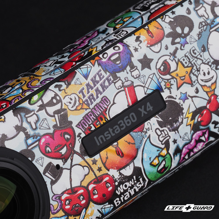 LIFE+GUARD Insta360 X4 貼膜質感特寫，LIFE+GUARD 設計風格