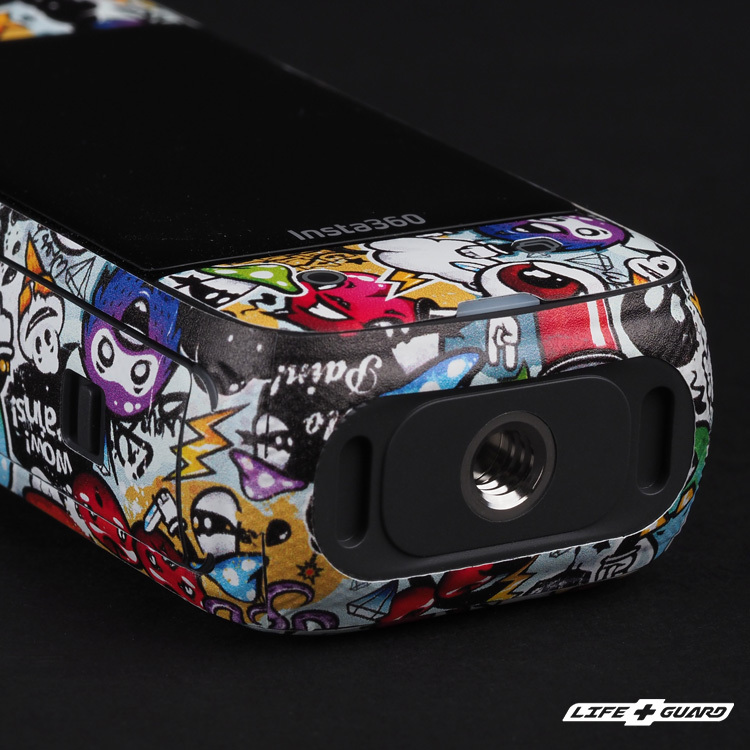 LIFE+GUARD Insta360 X4 貼膜質感特寫，LIFE+GUARD 設計風格