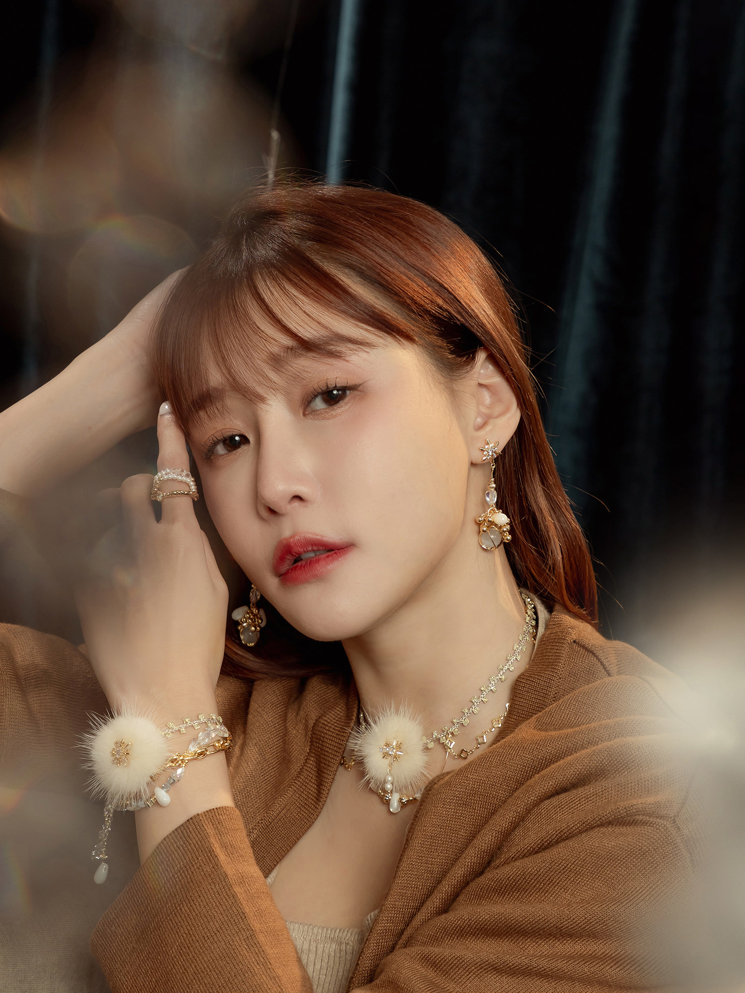 軟萌救星。MUCHAT手作14KGP貝殼水滴貓眼純銀針耳環