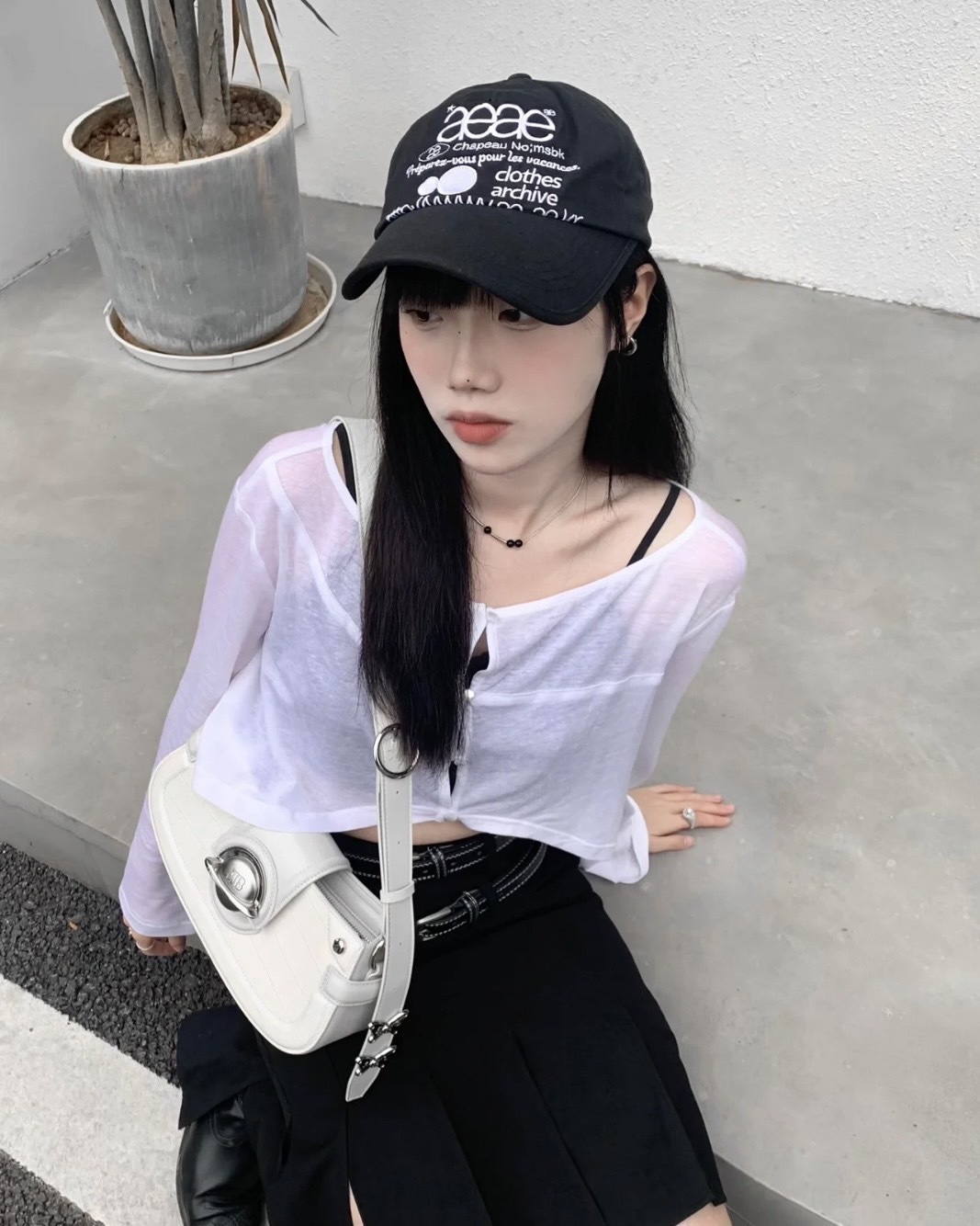 aeae WEB LOGO 5PANNEL CAP 棒球帽 鴨舌帽 黑色