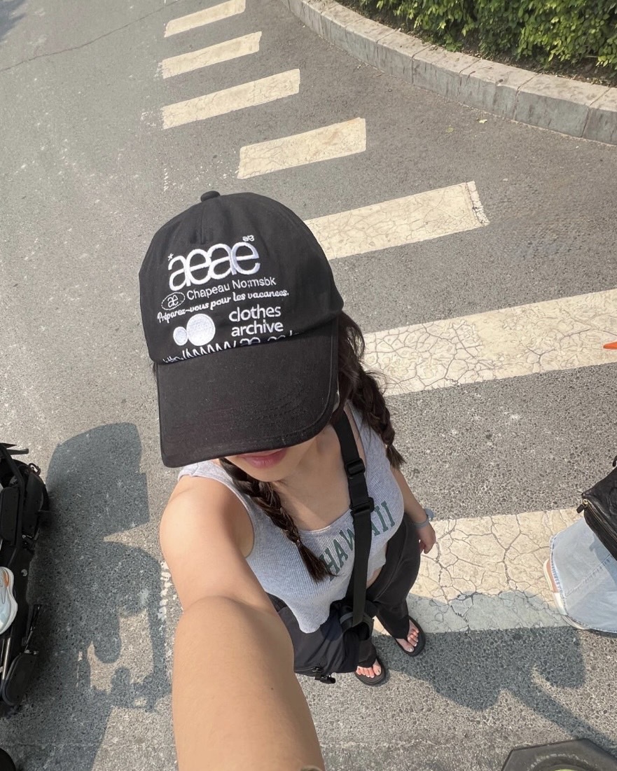 aeae WEB LOGO 5PANNEL CAP 棒球帽 鴨舌帽 黑色