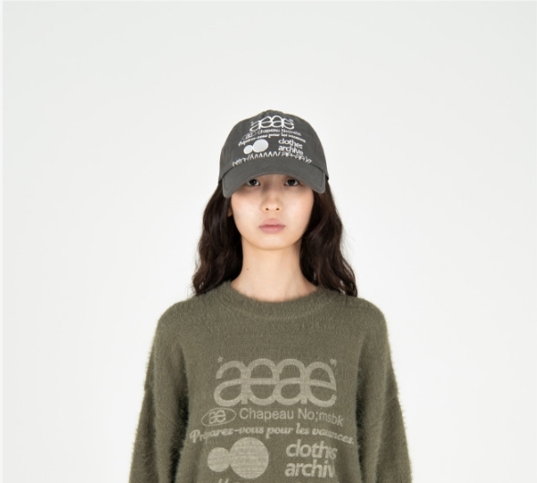 aeae WEB LOGO 5 片 棒球帽 鴨舌帽 木炭灰