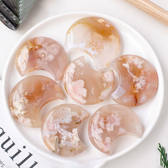 0606169  天然瑪瑙水晶共生月型 0606169 天然瑪瑙水晶共生月型