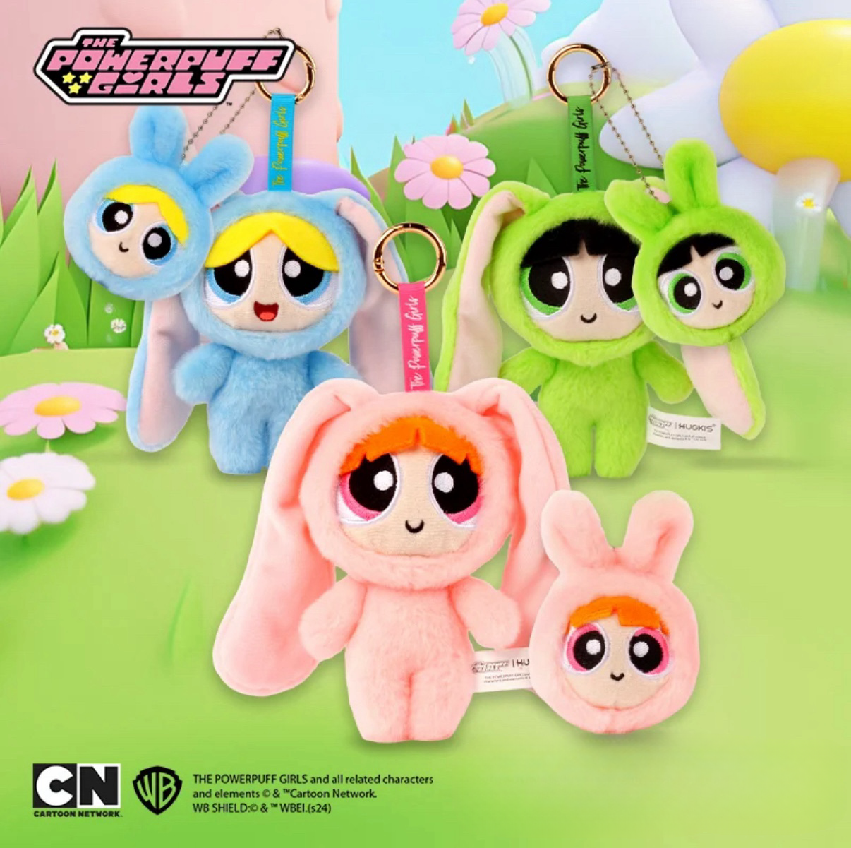 華納正版授權 飛天小女警 毛絨兔子系列 吊飾 鑰匙圈 附大頭娃娃 花花 泡泡 毛毛(任買兩件711免運)/預購