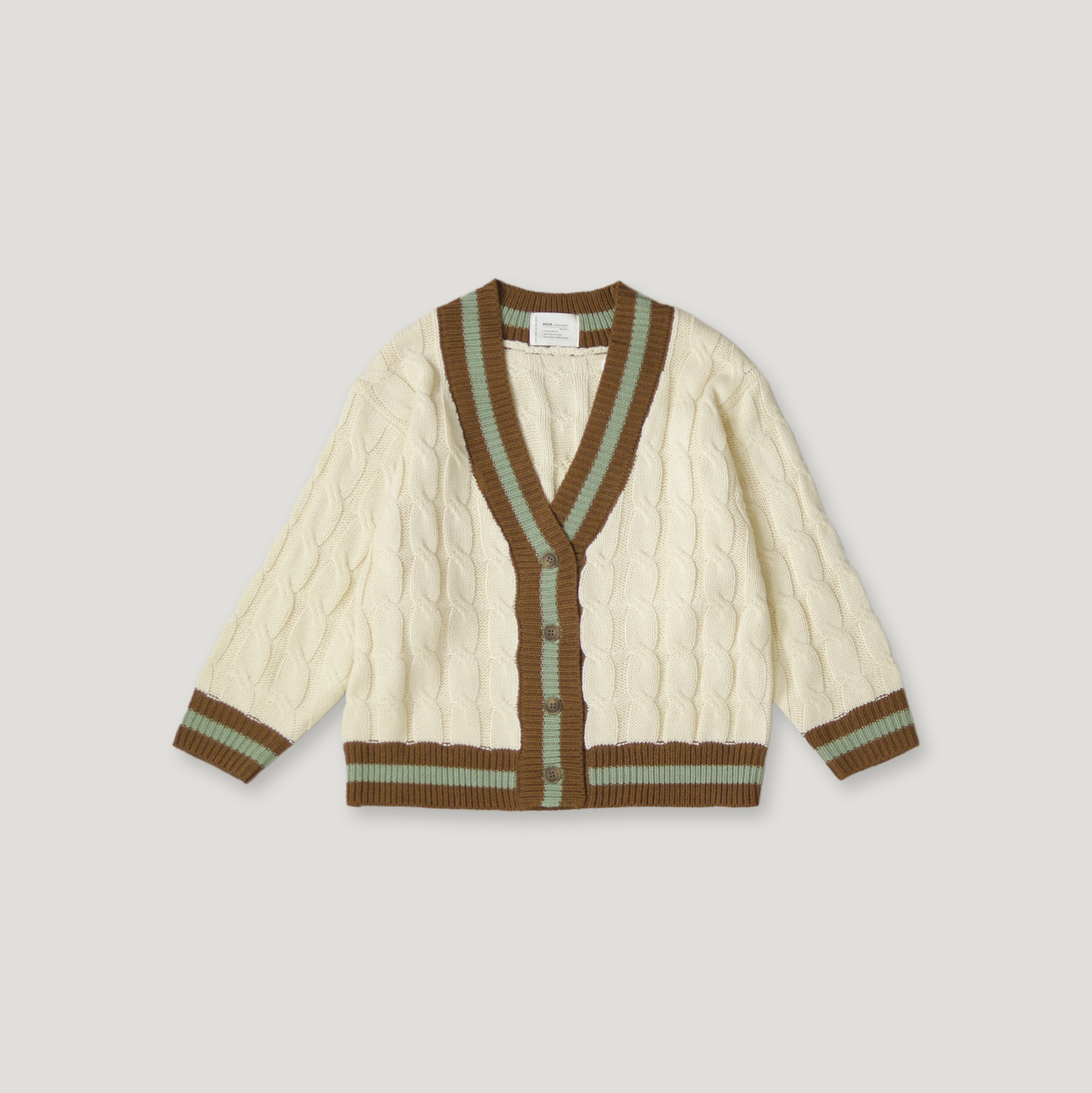 J.P.L. 滾邊絞花織紋羊毛開襟衫 ╭ 2色 ╮