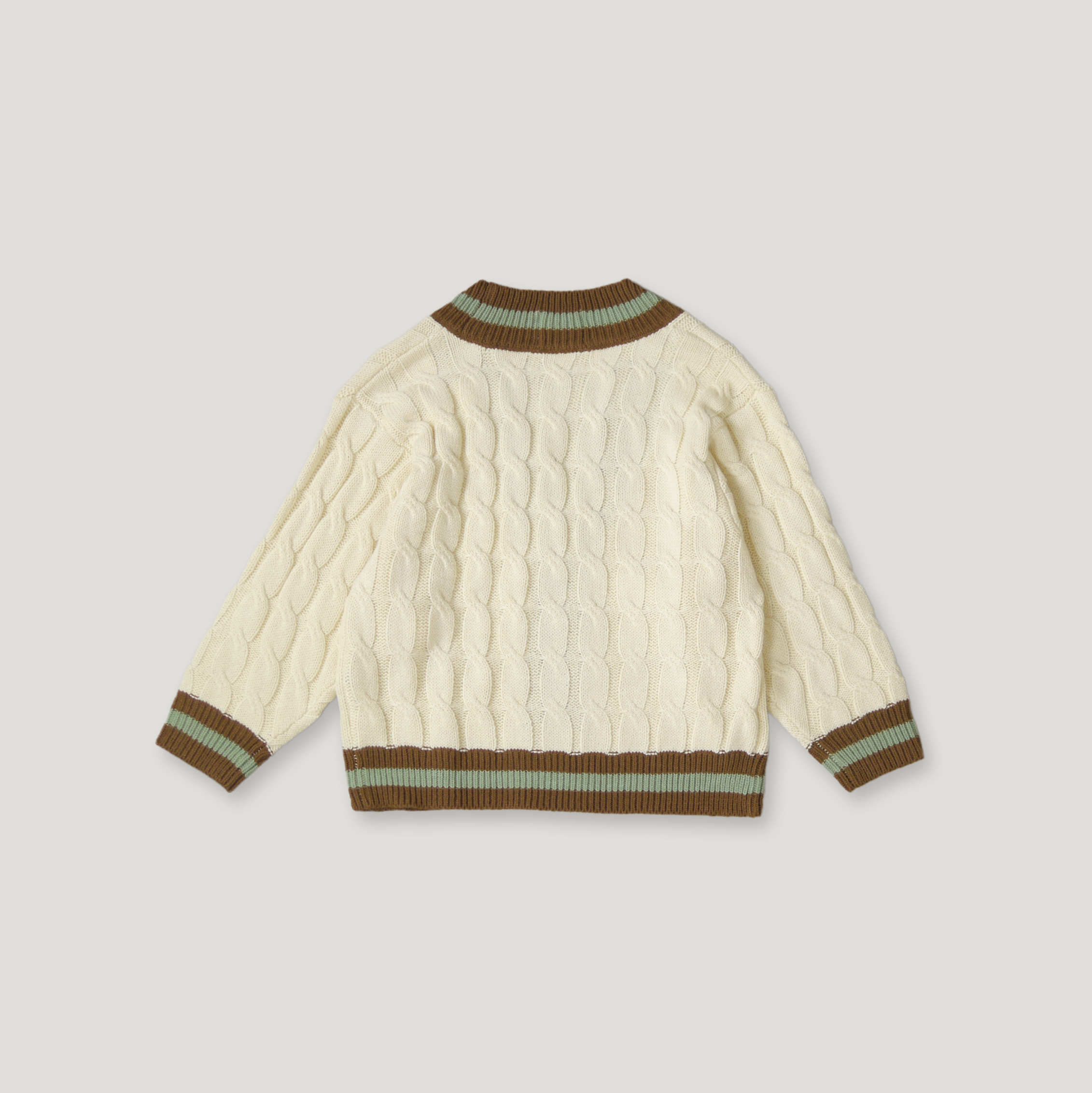 J.P.L. 滾邊絞花織紋羊毛開襟衫 ╭ 2色 ╮