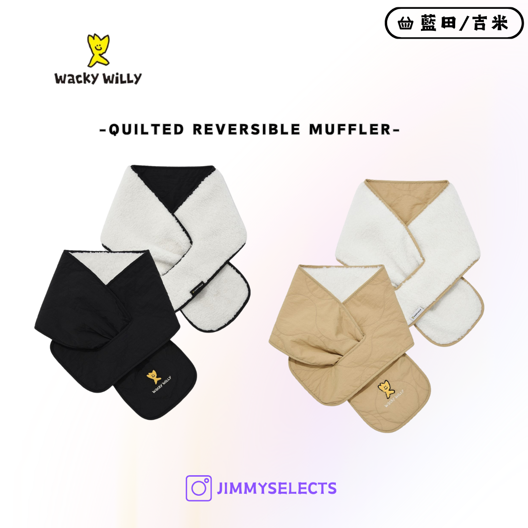 【代購】Wacky Willy 小飛人 Quilted reversible 毛絨 雙面 圍巾 圍脖 MG2403MU05