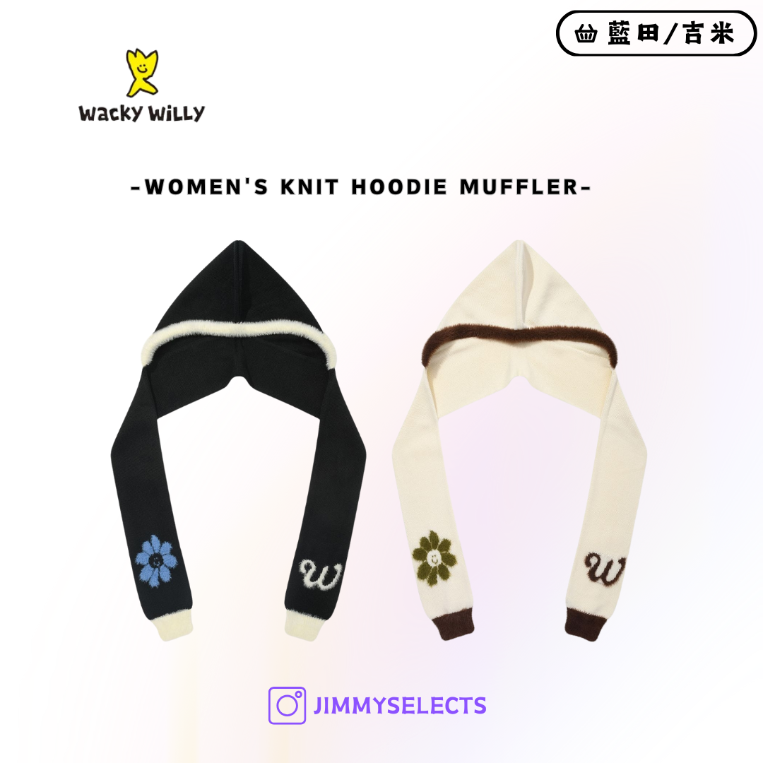 【代購】 Wacky Willy 小飛人 女 Knit Hoodie Muffler 針織 連帽 圍巾 MG2403MU03