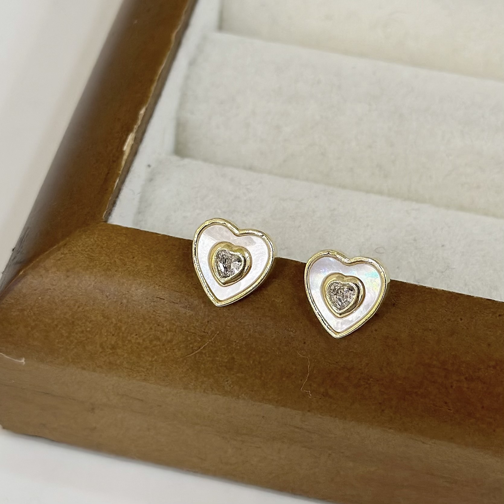 60貝殼愛心鑽耳針