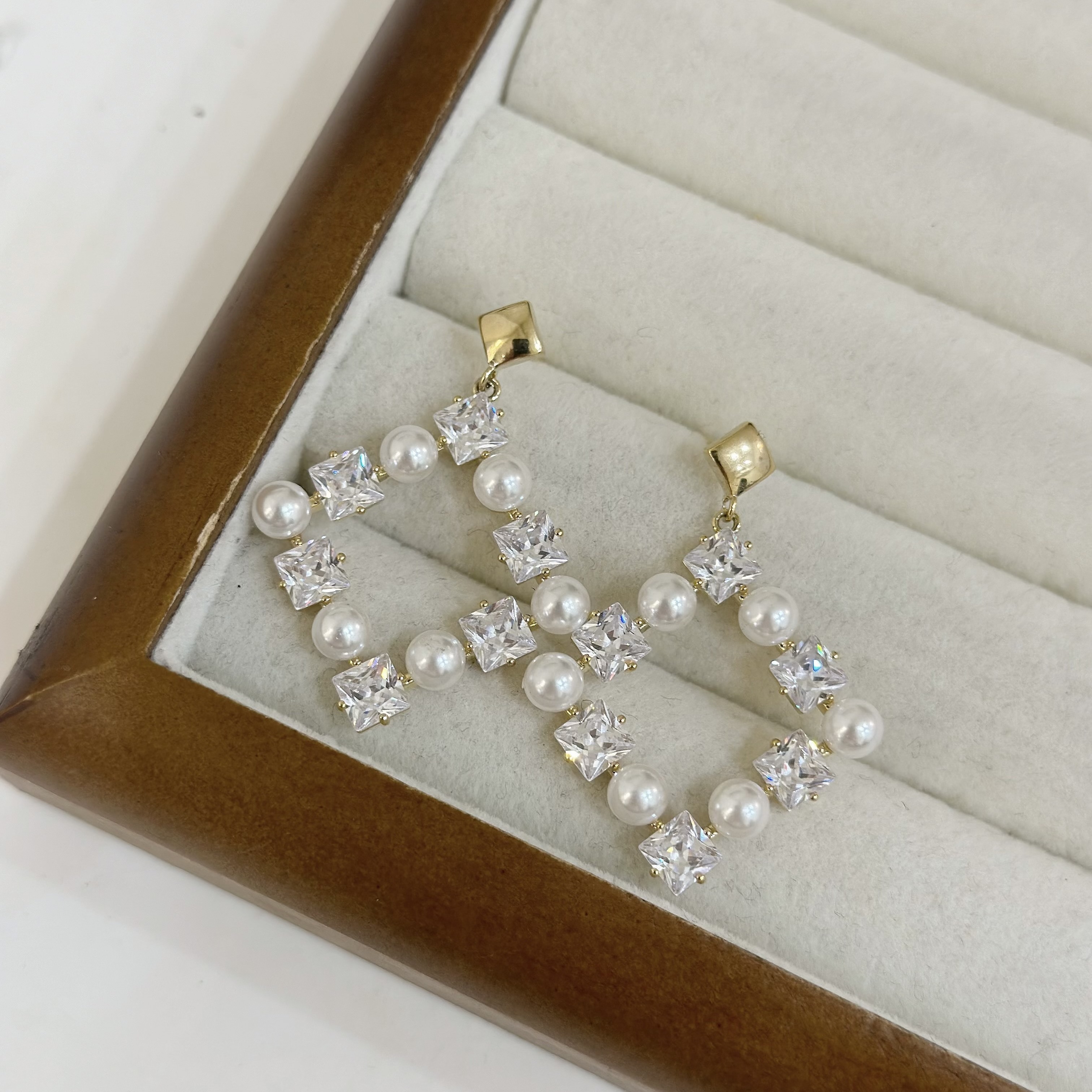 74排鑽珍珠菱形垂吊