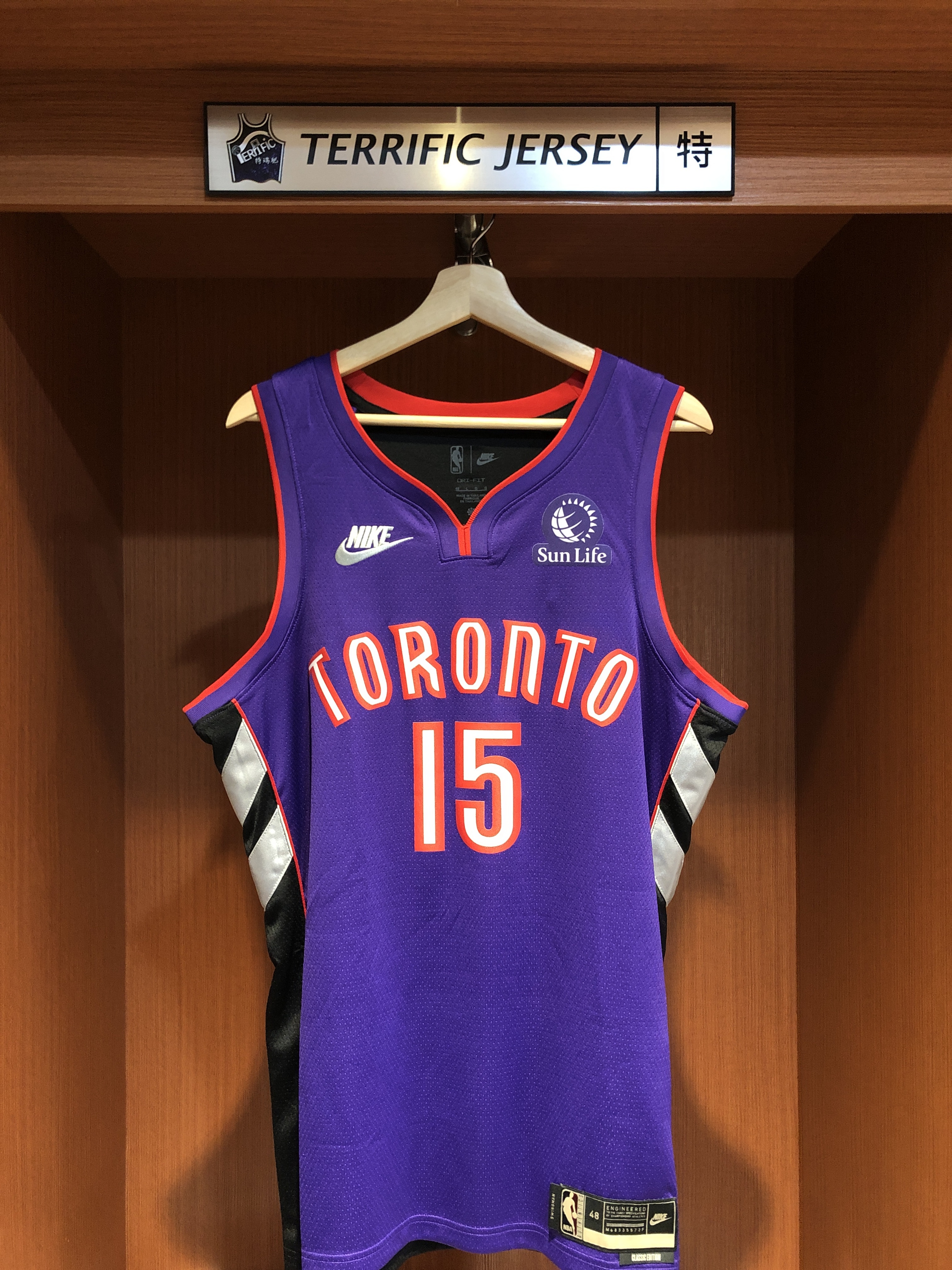 NBA球衣 Vince Carter 多倫多暴龍復古 HWC Nike Swingman 球迷版 熱轉印 含贊助商 全新