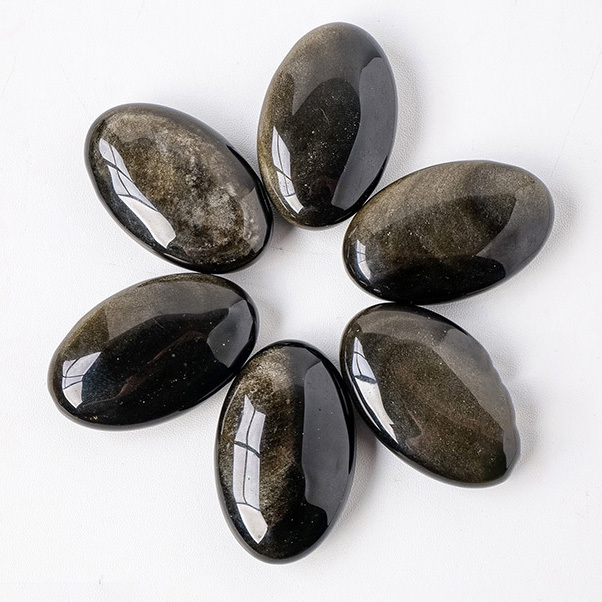 【礦藏】原礦金曜石/隨身攜帶手把件(附絨布袋)