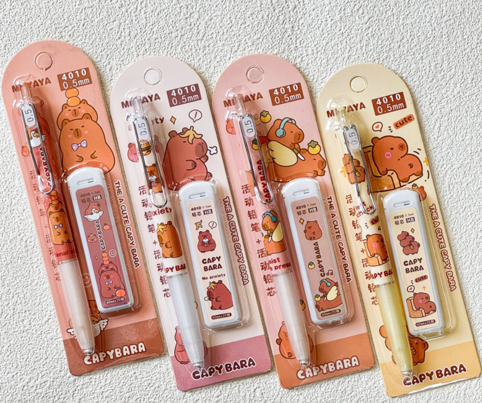 卡皮巴拉0.5mm自动铅笔（1PCS+一盒笔芯药）