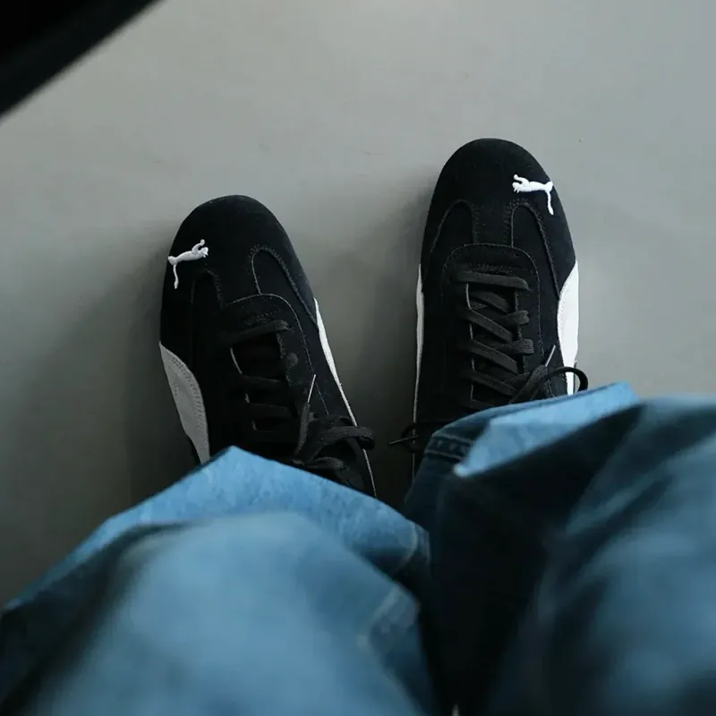 PUMA SPEEDCAT OG BLACK WHITE 大童裝女生碼