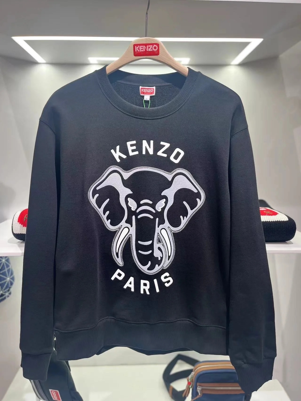 KENZO 黑色 大象圖案 圓領衞衣