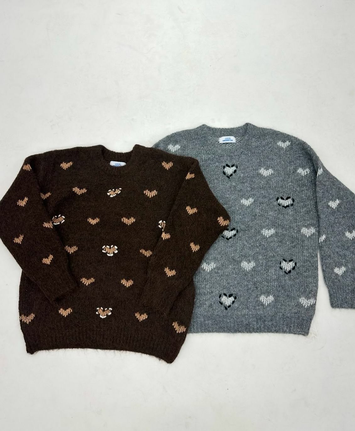 圓領心心圖案針織衫 UNUSED-042T