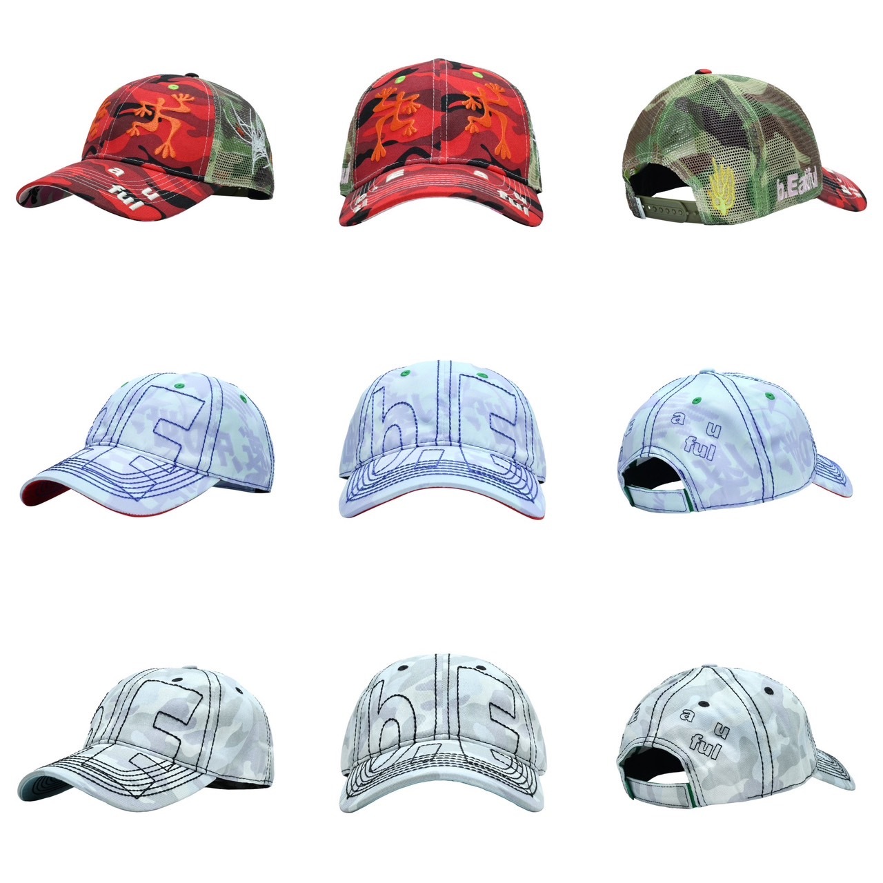 B.EAUTIFUL » b.E Hat 六分割帽卡車帽帽子