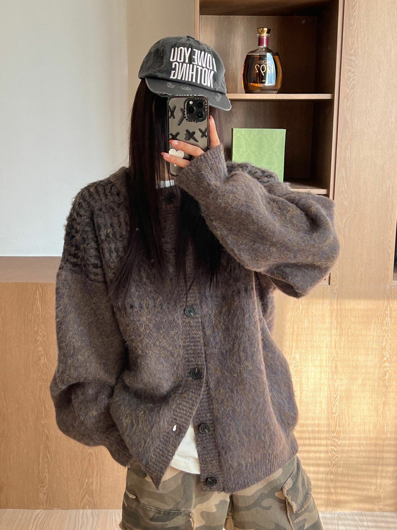 點點紋開胸針織外套 UNUSED-044JK