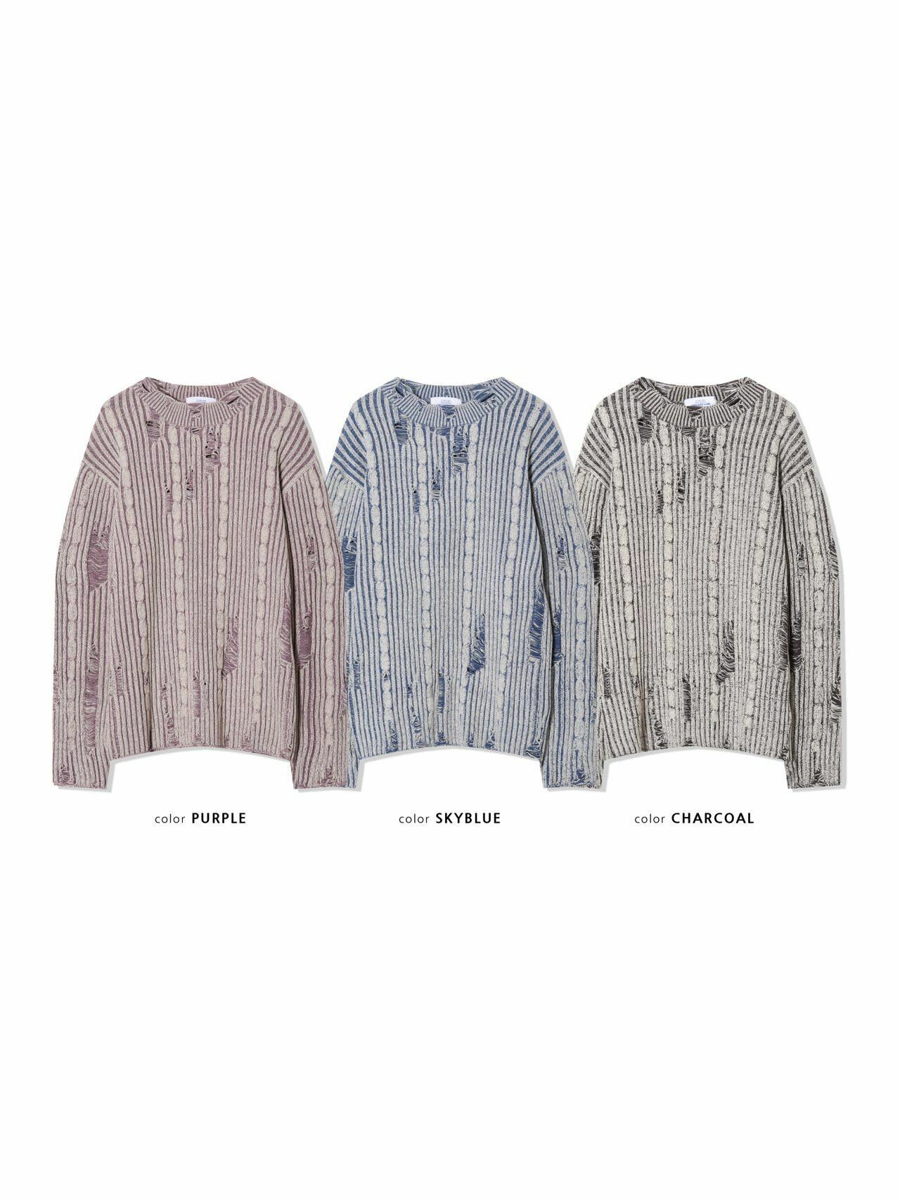 洗水圓領暗紋針織衫 UNUSED-047T