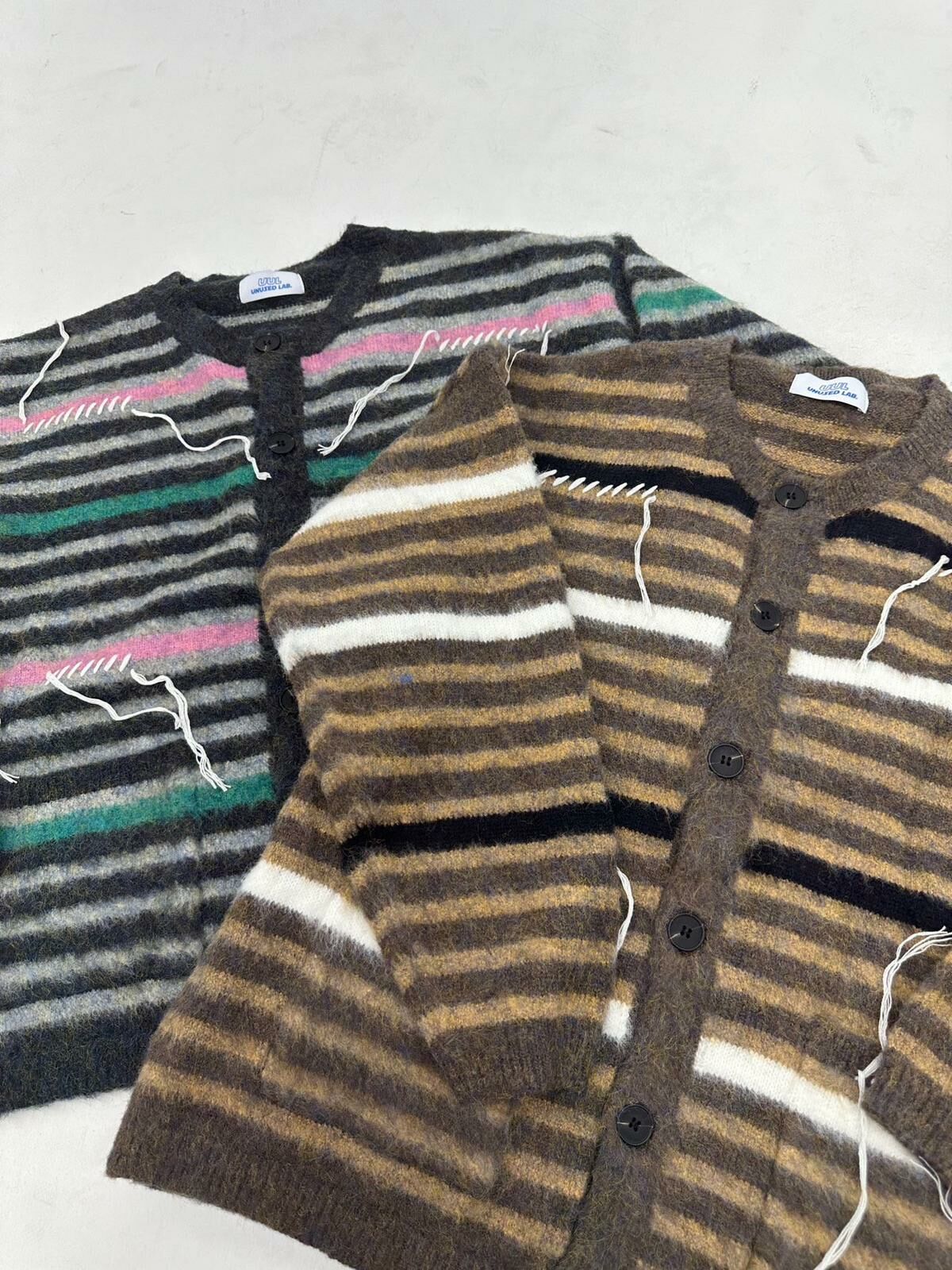 橫間開胸針織外套 UNUSED-052JK