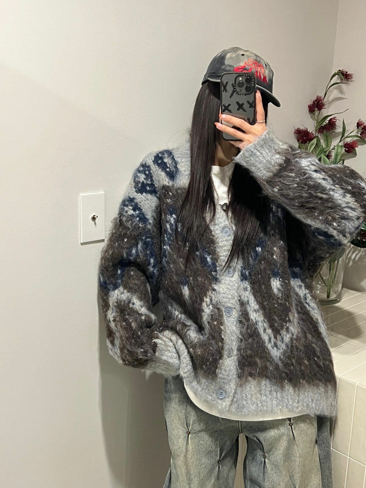 民族花開胸針織外套 UNUSED-053JK