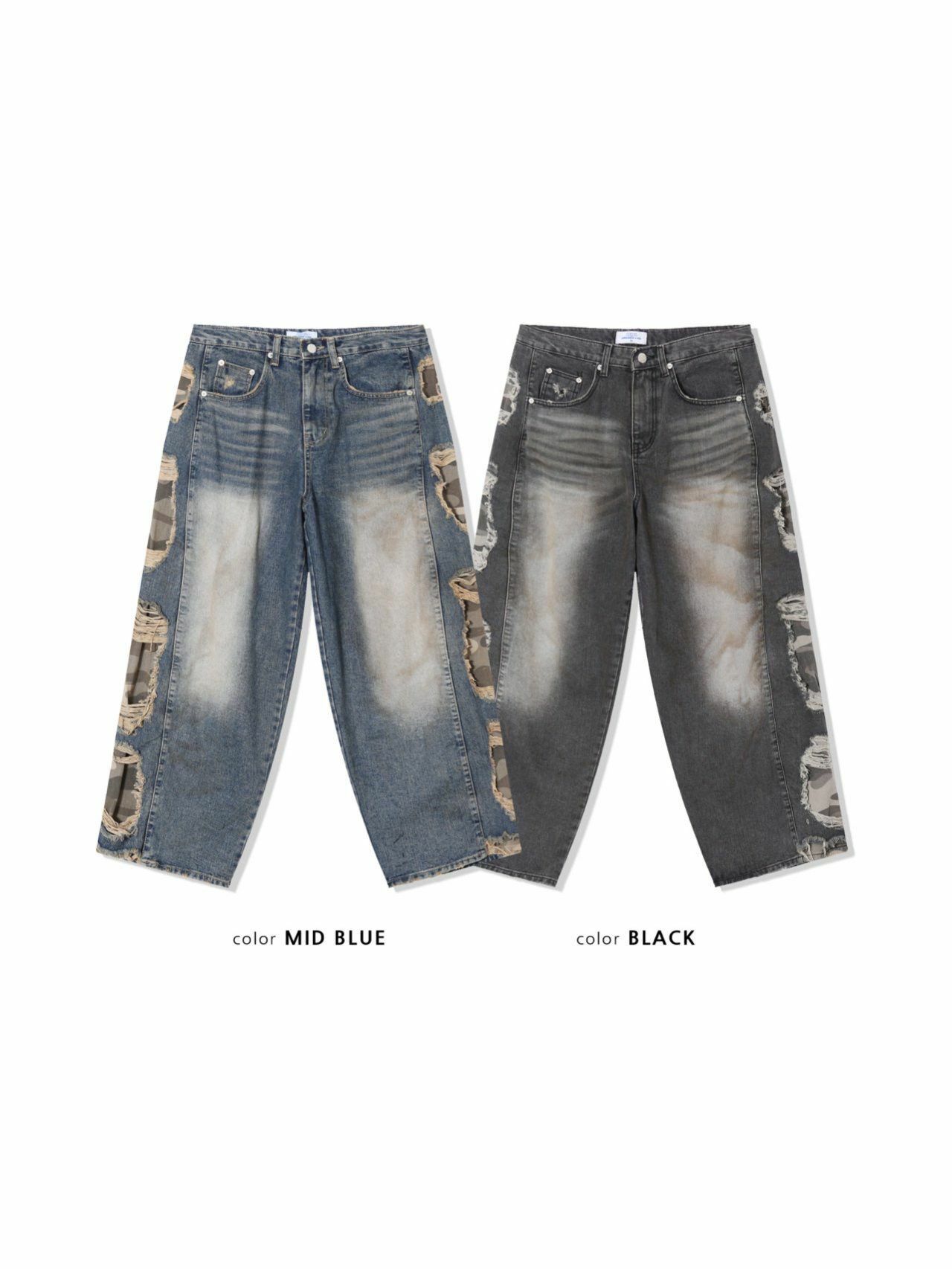 洗水破洞鬆身牛仔褲 UNUSED-054P