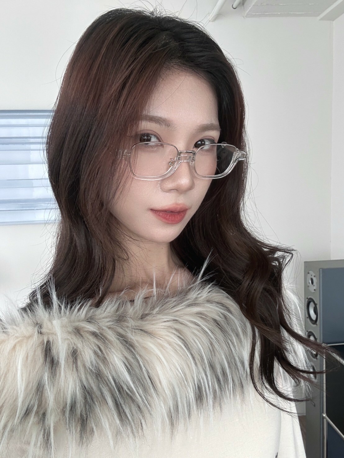 媽媽級別🤤 透明半框鑲邊眼鏡(附眼鏡盒)