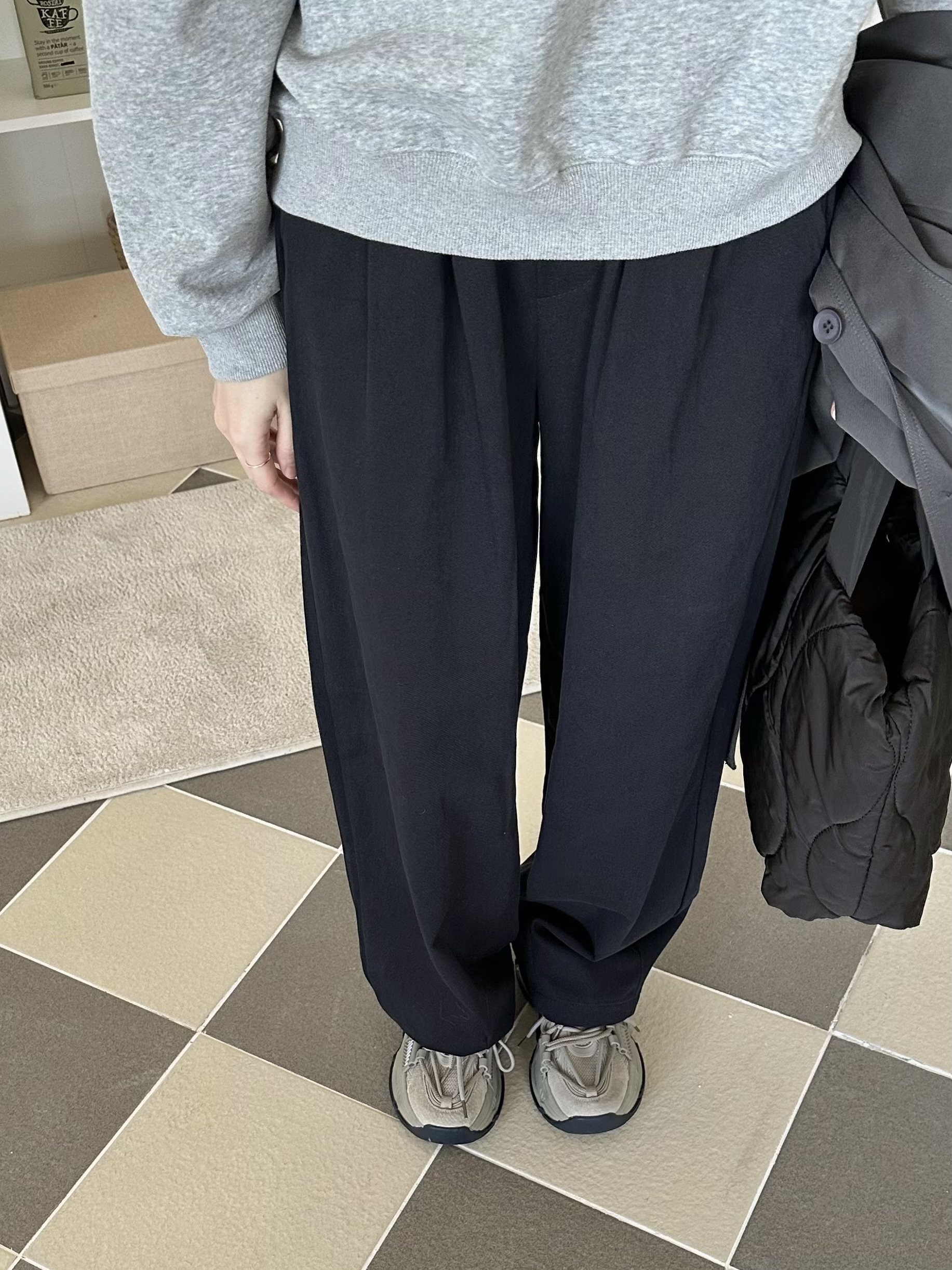 簡約鬆緊休閒長褲