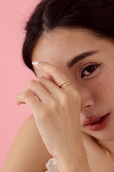 星芒不對稱可調式戒指