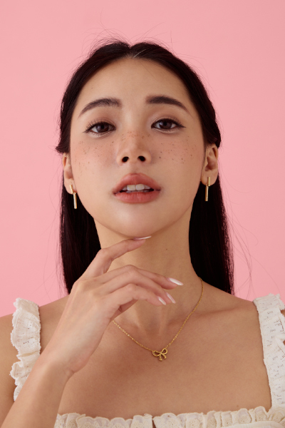 輕奢一字掛墜銀針耳環