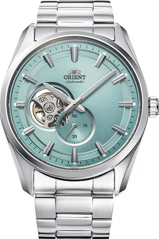 萬年鐘錶 - 東方錶  ORIENT  SEMI-SKELETON系列  冰藍半鏤空機械男錶  RA-AR0009L 錶徑 : 40.8mm