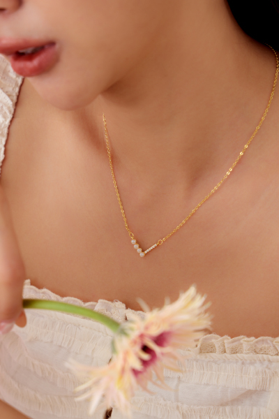 V型拼接珍珠項鍊