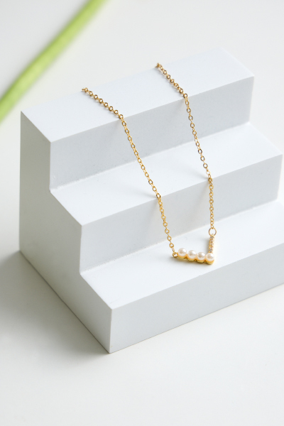 V型拼接珍珠項鍊