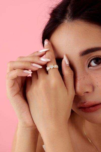 愛心串貝可調式戒指