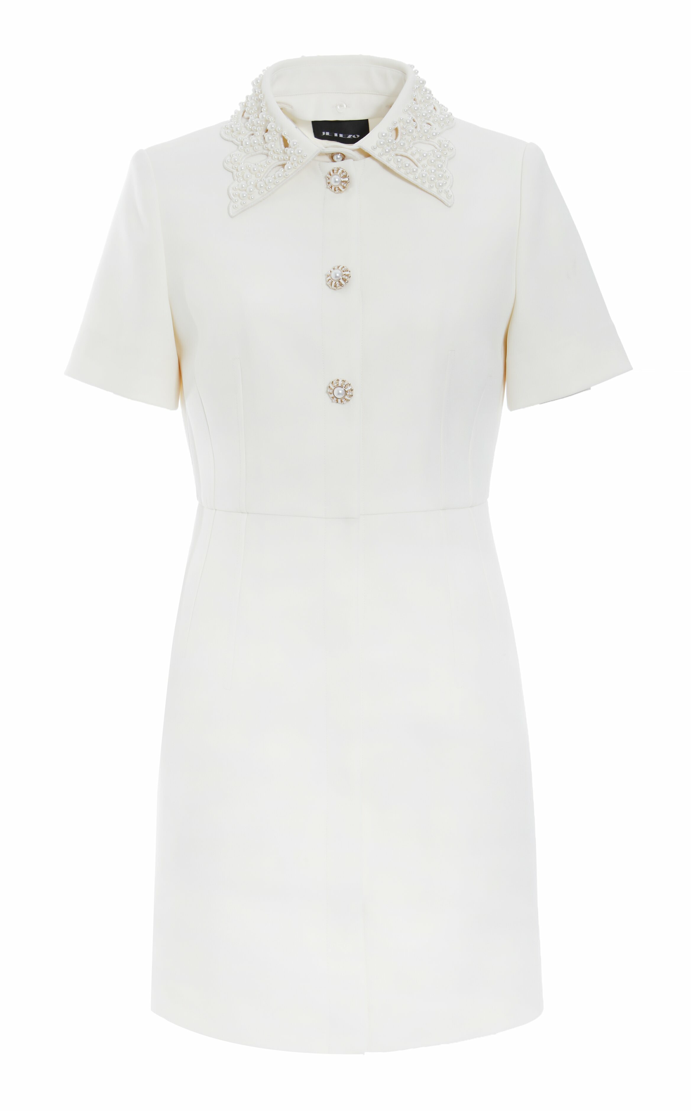 BD15068E1 淨白光采立體領設計短洋裝 (附領片)