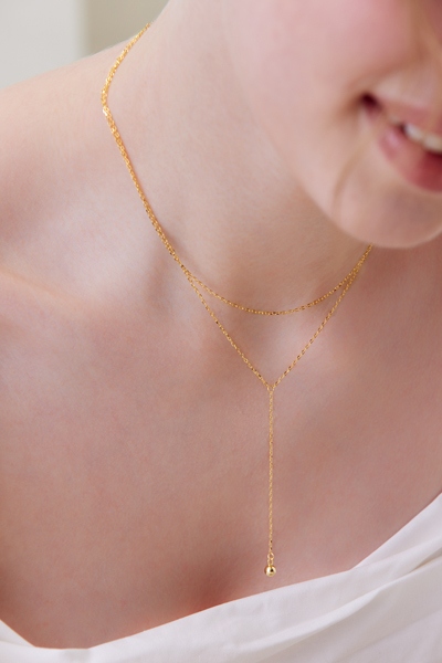 【925純銀】細緻層次垂墜中長鍊