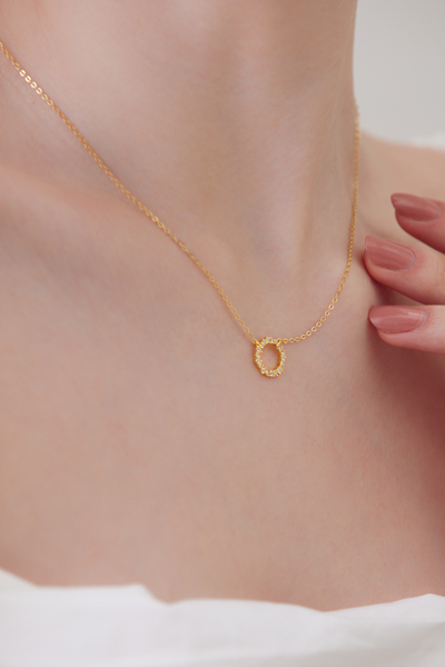 【925純銀】經典滿鑽圓圈項鍊