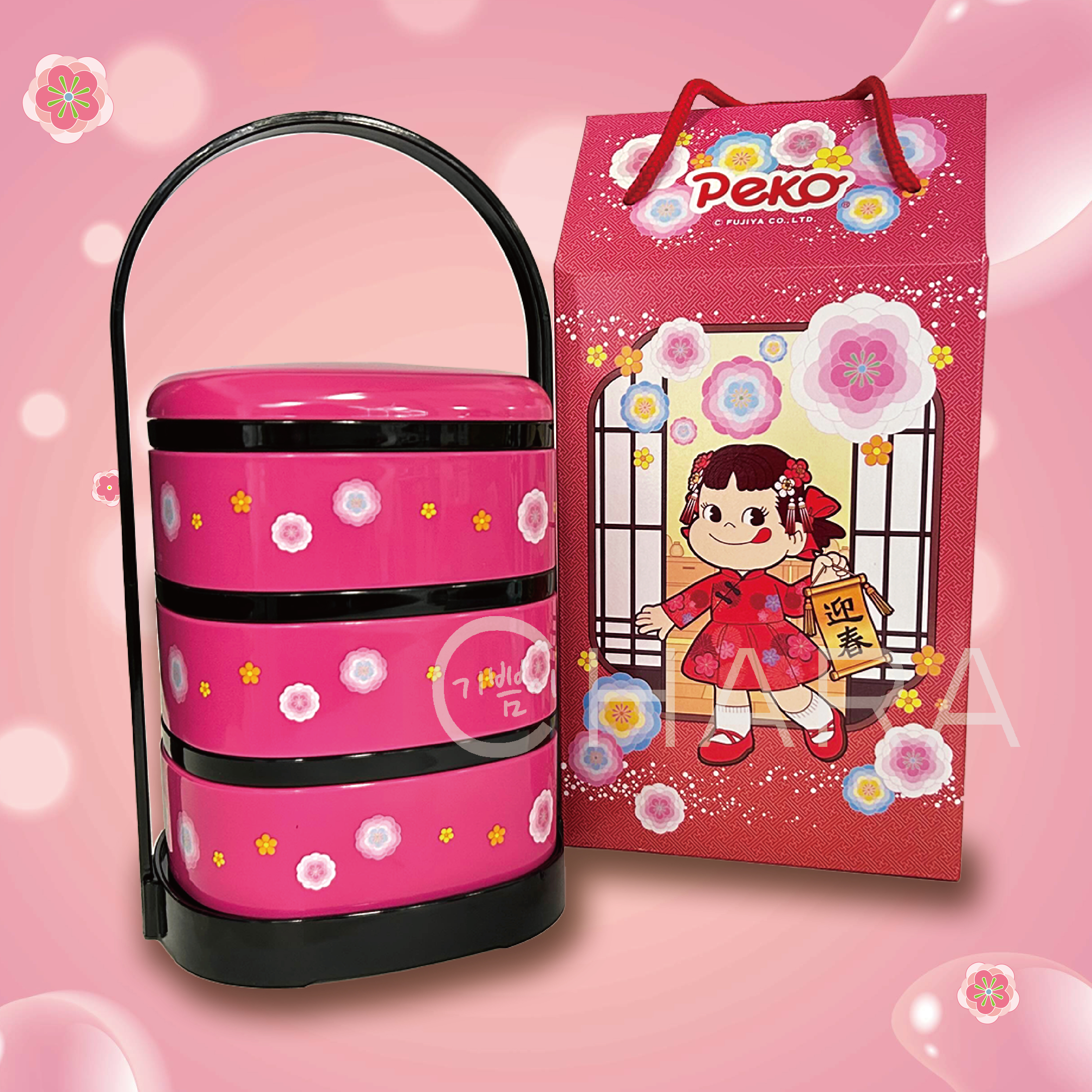 2026年 日本 不二家 PEKO 牛奶妹 牛奶糖 三層 提籃 禮盒